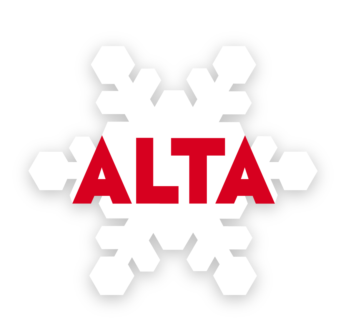 Logo de ALTA con copo de nieve blanco
