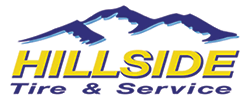 Hillside Tire & Service logo with mountain silhouette